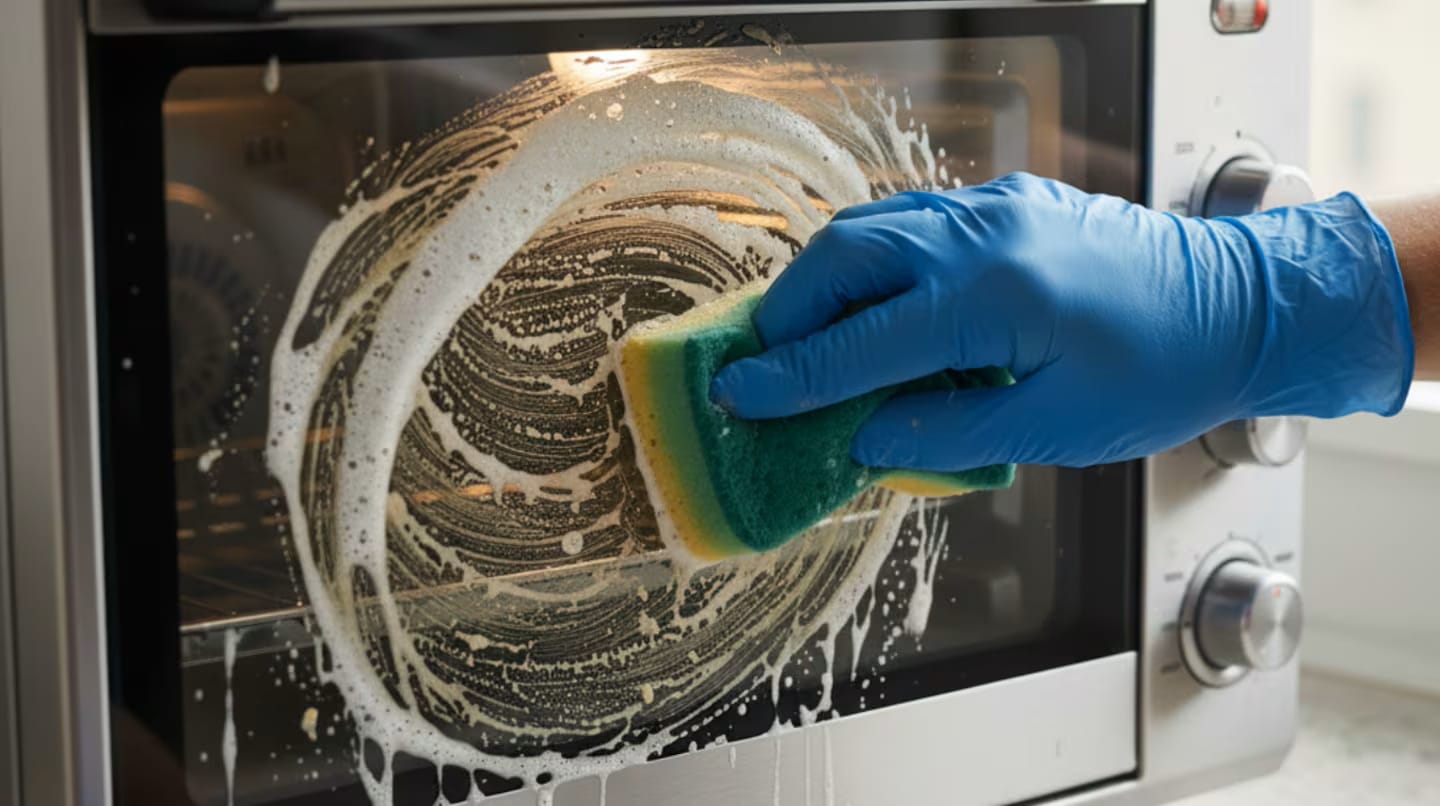 Ako vyčistiť dvierka elektrickej rúry a odstrániť mastnotu pomocou dvoch ingrediencií