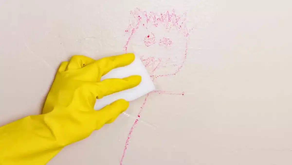 Hlavný domáci trik, aby vaše steny vyzerali ako nové: použitie gumy.